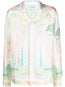 Cuban-collar silk shirt