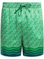 geometric-print silk shorts
