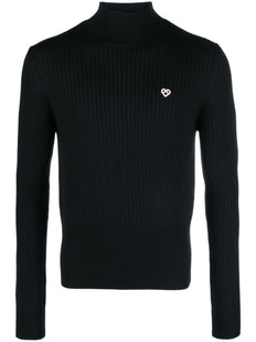 ribbed-knit high-neck jumper