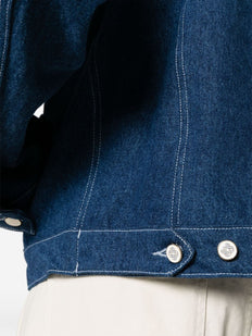 floral-embroidered ombré denim jacket