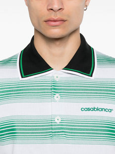koszulka polo w paski z haftowanym logo