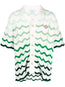 gradient wave crochet shirt
