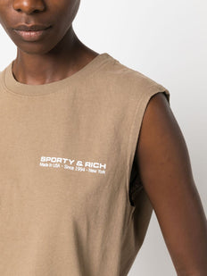 bawełniany top z nadrukowanym logo