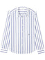 logo-embroidered striped shirt