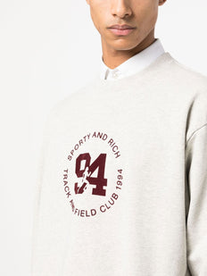 bluza z okrągłym dekoltem i nadrukiem logo