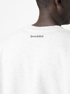 bluza bawełniana z nadrukiem sloganowym