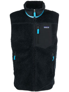 faux-shearling logo-patch gilet