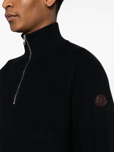 mock-neck zip-up jumper