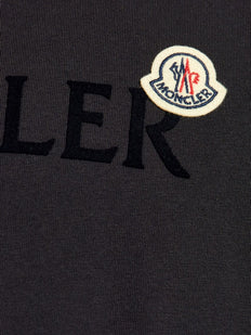 T-shirt bawełniany z logo flokowanym