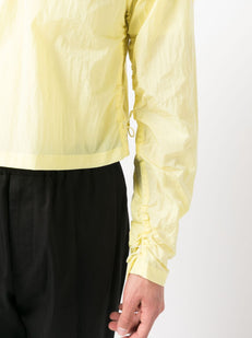 drawstring cropped hooded jacket