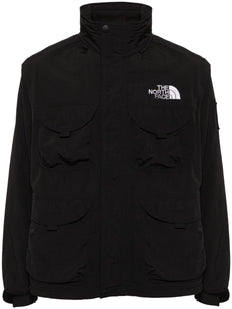 logo-embroidered zip-up military jacket