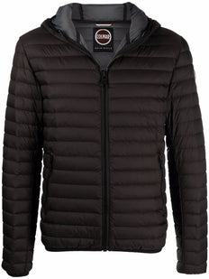 logo patch hooded puffer