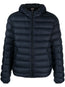 logo-patch hooded padded jacket