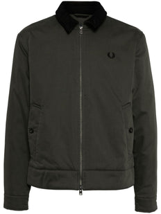logo-embroidered zip-up bomber jacket
