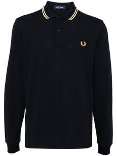 logo-embroidered long-sleeved polo shirt