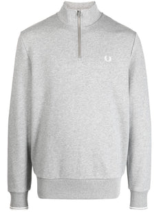 embroidered-logo zipped sweatshirt