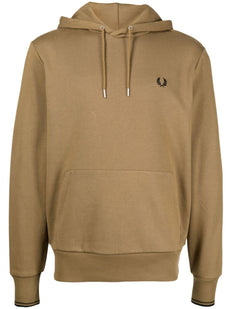 logo-embroidered drawstring hoodie