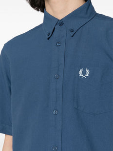 logo-embroidered cotton shirt