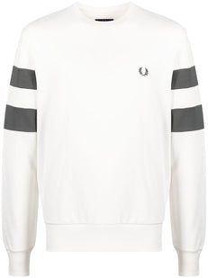 Ringer-embroidered cotton sweatshirt