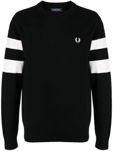 Ringer-embroidered cotton sweatshirt