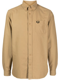 logo-embroidered cotton shirt