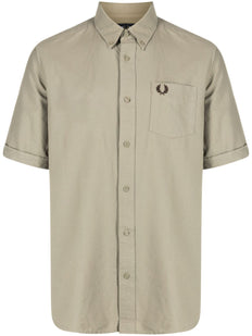 logo-embroidered cotton shirt