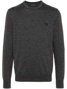 logo-embroidered mélange jumper