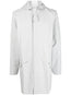 hooded stud-fastening raincoat