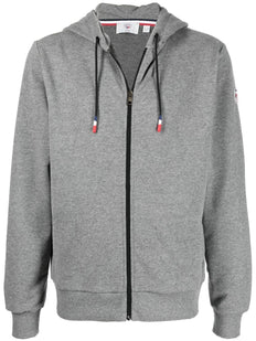 logo-print zip-up hoodie