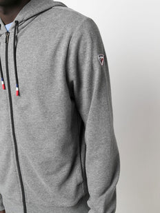 logo-print zip-up hoodie