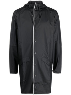 zip-up hooded raincoat
