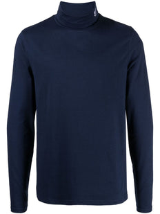 logo-embroidered roll-neck jumper