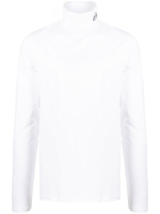 logo-embroidered roll-neck jumper
