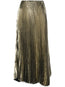 metallic-effect pleated midi skirt