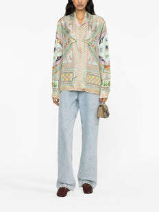 Le Labyrinthe-print silk shirt