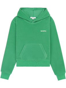 logo-embroidered fleece hoodie