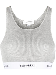 logo-underband ribbed sports bra