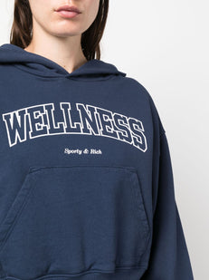 logo-print cropped cotton hoodie