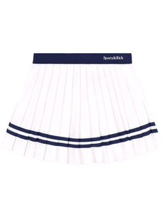logo-print pleated skirt