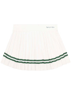 logo-print pleated miniskirt