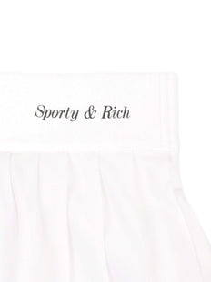 logo-print pleated miniskirt