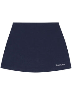 logo-embroidered terry mini skirt