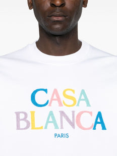 Stacked logo-embroidered sweatshirt