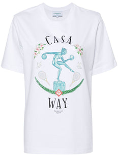 Statue En Marbre-print cotton T-shirt