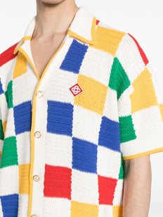crochet-knit shirt