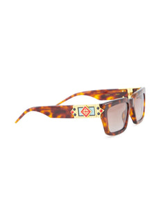 tortoiseshell square-frame sunglasses