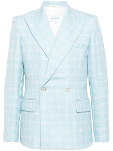 double-breasted wool blazer